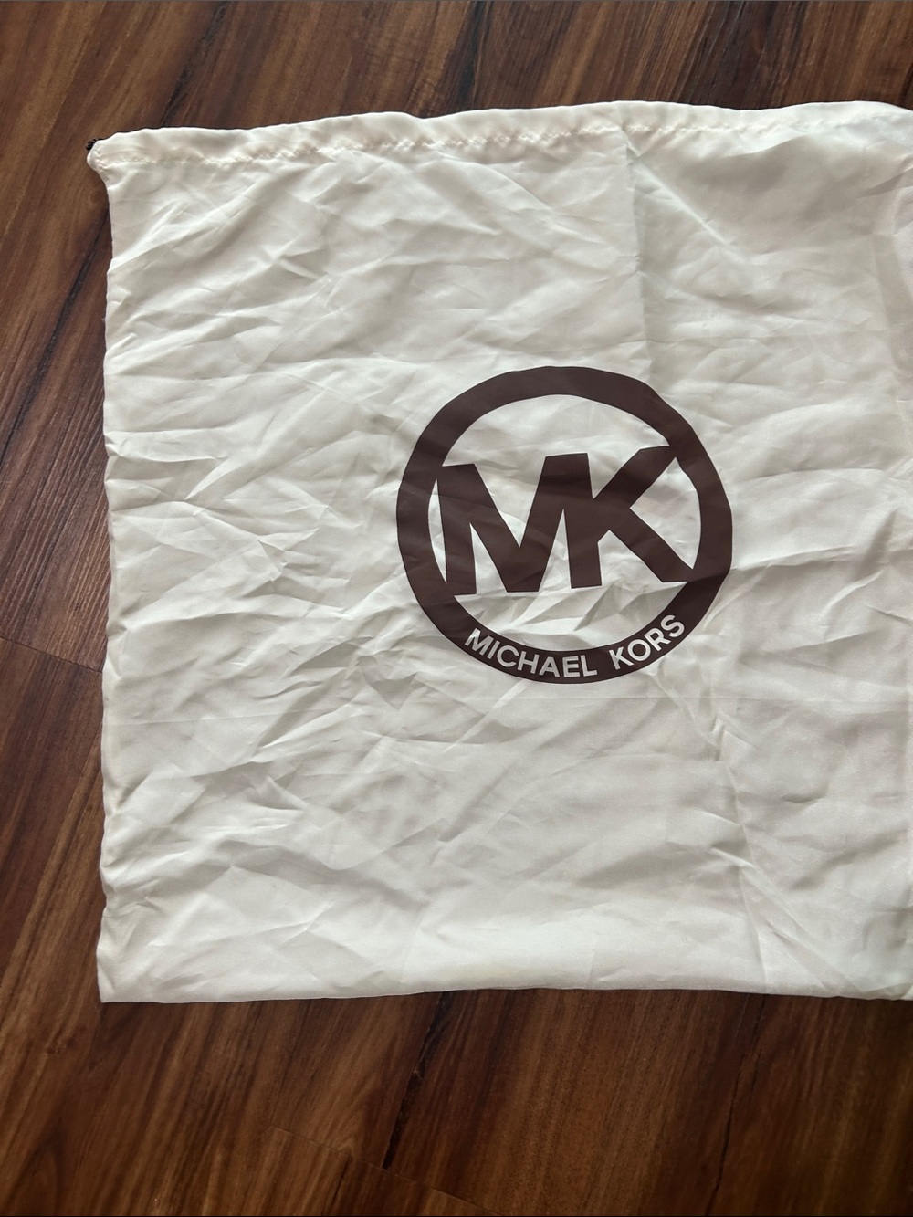Michael Kors White/Cream Dust Bag with Brown MK Logo